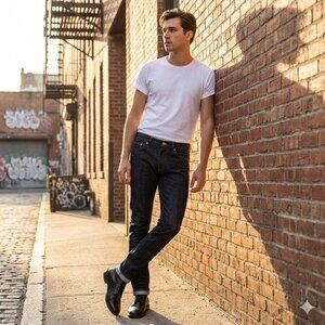 Gustin #239 Cone Mills White Oak Selvedge Denim Jeans 30 Skinny Raw Stretch